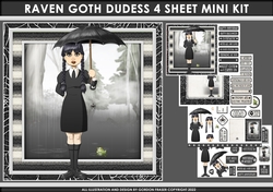 Raven Goth Dudess 4 Sheet Mini Kit