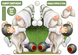 Lawn Bowls Gnome Shaped Card