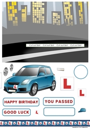 Just Passed Slider (Blue) Card