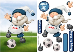 Football Gnome White and Blue