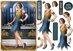 Art Deco Lady Arabella (Dark Blue)