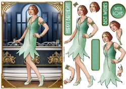 Art Deco Lady Arabella (Aqua)