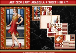 Art Deco Lady Arabella 4 Sheet Mini Kit (Red)