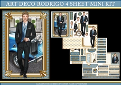Art Deco Rodrigo 4 Sheet Mini Kit (Blue)