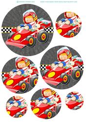 Red Racing Boy Circle Pyramid.
