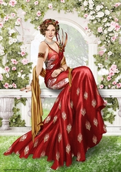 Art Deco Lady Lola 4 A4 (Red)
