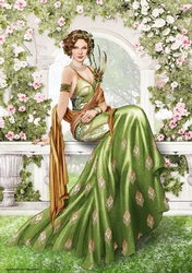 Art Deco Lady Lola 4 A4 (Green)