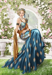 Art Deco Lady Lola 4 A4 (Dark Blue)