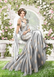 Art Deco Lady Lola 4 A4 (Silver)