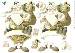 Armed Forces Santa Claus Decoupage Sheet.