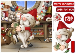 Santa Gnome 3 8x8 Quick Card