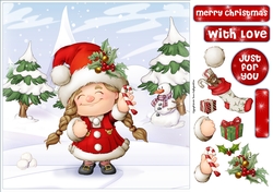 Maisie the Christmas Gnome 8x8 Quick Card