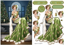 Art Deco Lady Christmas Lola Green