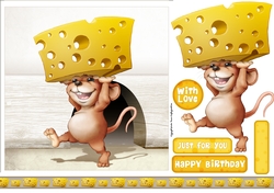 Too Much Cheese Mouse 2 7x7 Quick Card