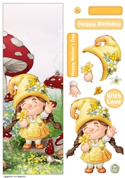 Maisie the Gnome Yellow Large Vertical DL