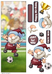 Football Gnome Dark Red and Blue Vertical DL