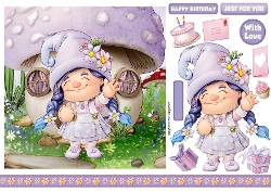 Maisie the Gnome Lilac 7x7 Quick Card
