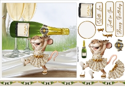 Mrs Champagne Mouse 7x7 Quick Card