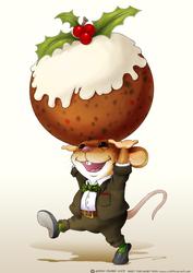 Christmas Pudding Mouse A4.