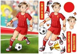 Young Footballer Dude Red, White and Yellow
