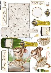Mrs Champagne Mouse Shaped Card