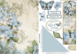 Butterfly Bouquet Bookmark Card Blue
