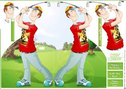 Golfer Dude Ii Shaped Card.