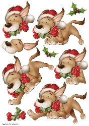 Christmas Puppy Love Sandy Decoupage Sheet