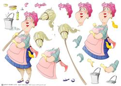 Cleaning Lady Decoupage Sheet.
