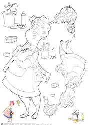 Cleaning Lady Digital Stamp.