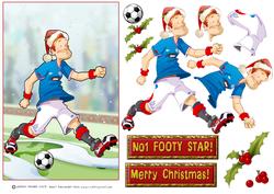 Blue, Red and White Christmas Football Dude.