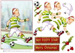 Green and White Christmas Football Dude.
