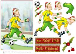 Green and Yellow Christmas Football Dude.
