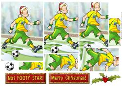 Green and Yellow Christmas Football Dude Pyramid.