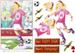 Christmas Football Girl Pink.