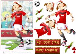 Christmas Football Girl Red and White.