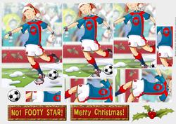 Christmas Football Girl Blue and White Pyramid.