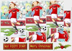 Christmas Football Girl Red and White Pyramid.