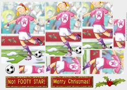 Christmas Football Girl Pink Pyramid.