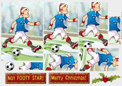 Blue, Red and White Christmas Football Dude Pyramid.