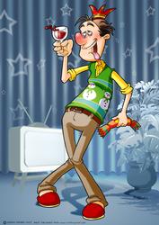 Drunk Party Dude A4.