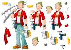 Window Cleaner Dude Decoupage Sheet.