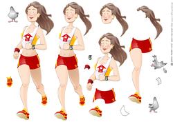 Jogger Lady (red) Decoupage Sheet.