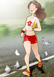 Jogger Lady (red) A4.