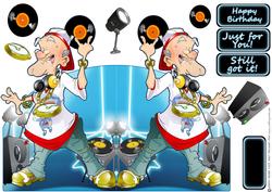 Old Dj Dude Shaped Card.