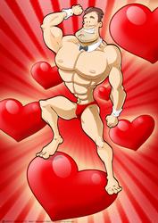 Valentines Day Dude Hunk A4.