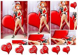 Valentines Day Bunny Girl Pyramid.