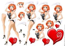Valentines Day Bunny Girl Decoupage Sheet.