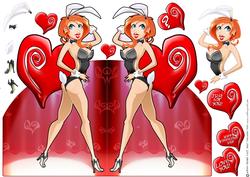 Valentines Day Bunny Girl Shaped.