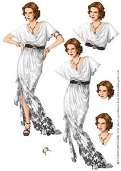 Art Deco Lady Elise (white) Decoupage Sheet